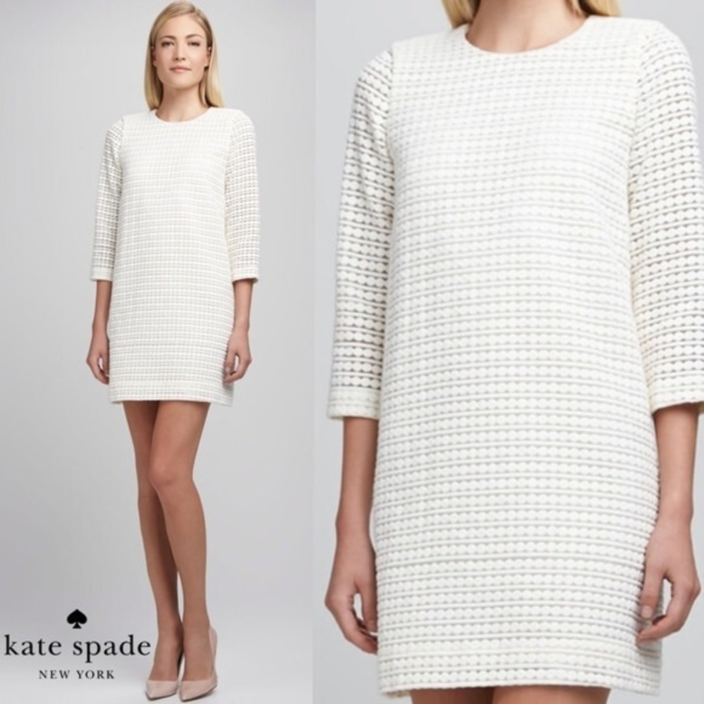 Kate Spade New York Ashby Dress Winter Seaside Cream Women's Size 12 NWT $448